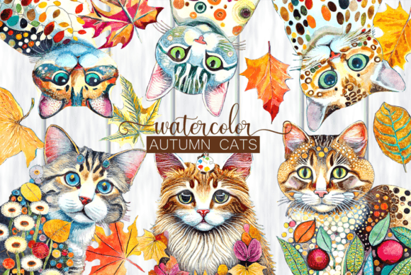 Autumn Cats Watercolor Illustrations: A Blog Designer’s Review