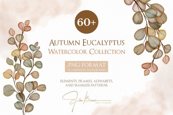 Autumn Eucalyptus Watercolor Collection: A Visual Designer’s Take for Bloggers & Publishers
