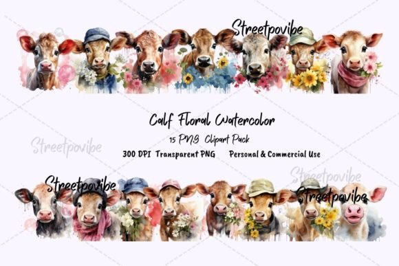Baby Cow Watercolor Clipart PNG Pack Review for Real Embroidery Projects