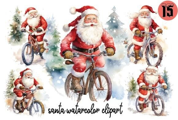 Biking Santa Watercolor Clipart: A Designer’s Real-World Review