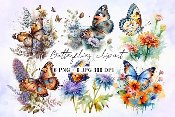 Butterflies on Flowers Watercolor Style Illustrations: A Brand Designer’s Review for Local Business Branding
