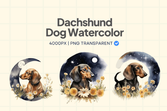 Capturing Local Charm with Dachshund Dog Watercolor Illustrations