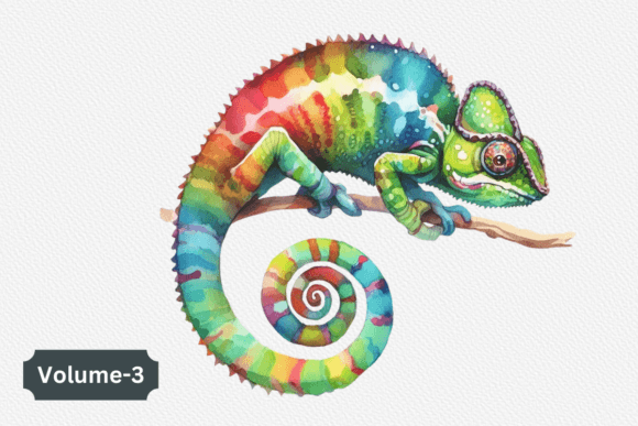 Chameleon Watercolor Clipart Volume –3 Review
