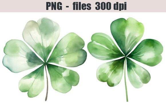 Clover Watercolor Clipart for Crafters & Etsy Sellers
