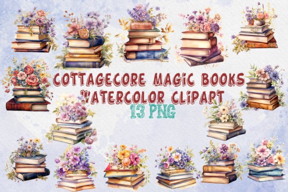Cottagecore Magic Books Watercolor: Illustrations That Whisper Storybook Charm