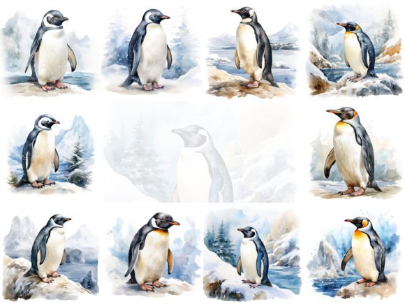 Cute Watercolor Penguin Clipart for Crafters & Etsy Sellers
