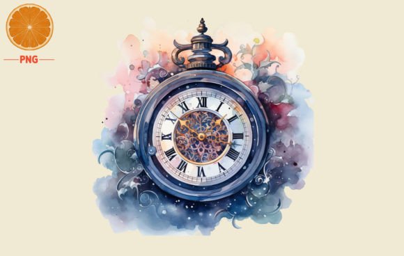 h1New Year's Clock Watercolor 2 – Festive Illustrations for Digital Sellers/h1