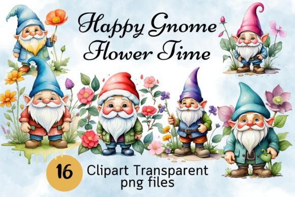Happy Gnome Flower Time Watercolor PNG: A Brand Designer’s Review for Marketing & Illustrations