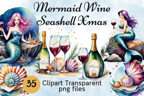 Mermaid Wine Seashell Xmas Watercolor: A Designer’s Honest Review