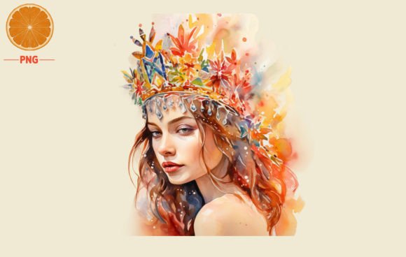 New Year's Crown Watercolor 2 Illustrations