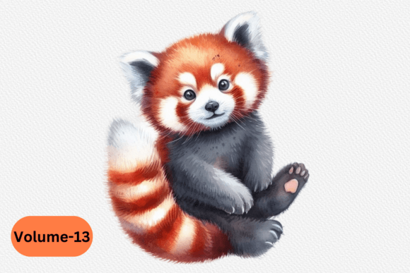 Red Panda Watercolor Clipart Volume –13: Illustrations That Bring Warmth to Content Publishing