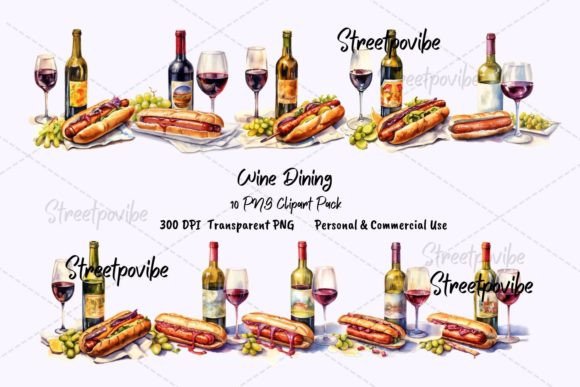 Simple Dining Watercolor Clipart PNG Art for Lifestyle & Editorial Design