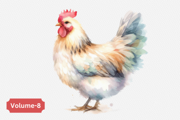 Watercolor Chicken Illustrations for Creative Sellers
