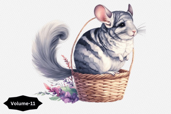 Watercolor Chinchilla Clipart Volume –11: A Soft, Artistic Touch for Lifestyle Blogs and Creative Brands