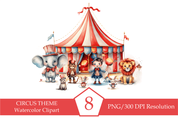 Watercolor Circus Illustrations for Blog & Editorial Design