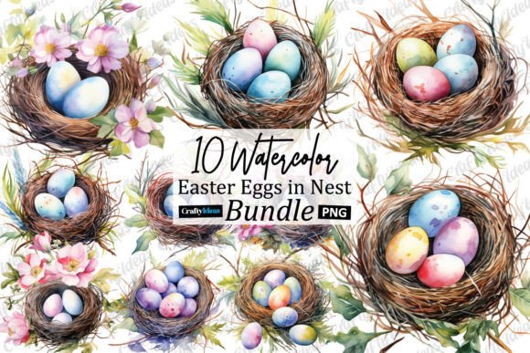 Watercolor Easter Eggs in Nest Illustrations: A Designer’s Take on Seasonal Branding