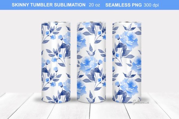 Watercolor Floral Tumbler Illustrations for Modern Branding