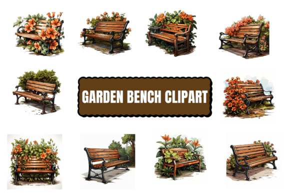 Watercolor Garden Bench Clipart: A Fresh Illustration for Brand Storytelling
