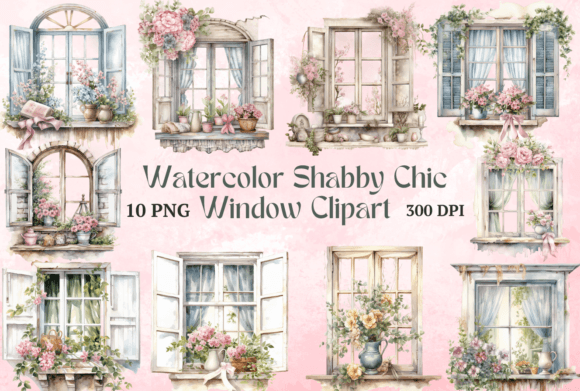 Watercolor Shabby Chic Windows Clipart Review