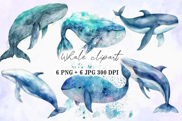 Whale Oceah Watercolor Clip-art Set Review